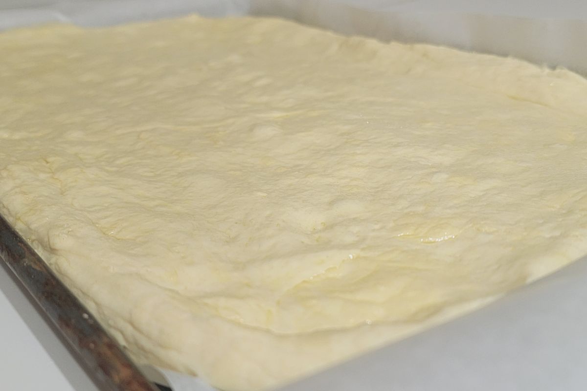 rectangle dough in sheet pan